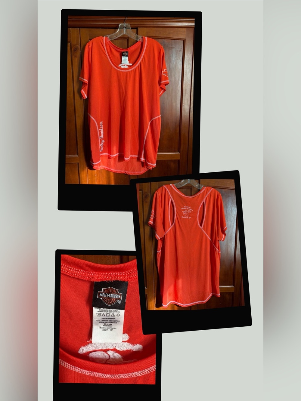 Harley-Davidson Bold Orange Tee with White Details #1445